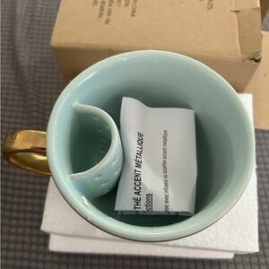 Avon Mint Green Mug with Gold Handle